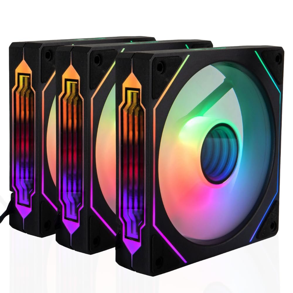 6a032b65cab10b0e66fbb3a26ada4748661d22caf5dc14c80b356.jpg PRISM 4 PRO ARGB CPU Fan 4PIN PWM Silent Chassis Fan 120mm Infinite Mirror 5V 3PIN Motherboard Light Sync Case Cooler Fan - Image 1