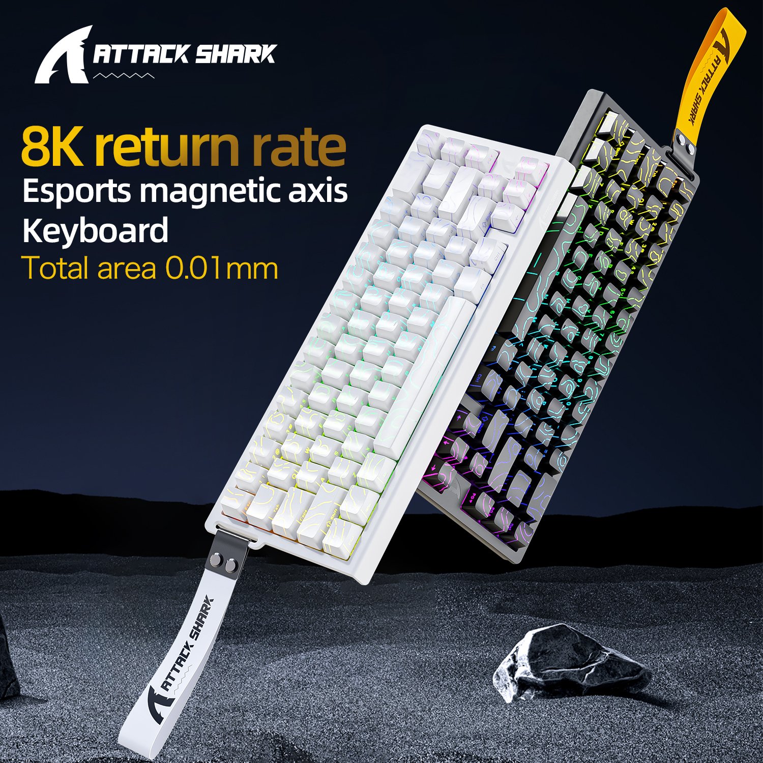 6a03326c2b6b8338150ac35b70ffe45d6d67114e60d8b59ef7e18.jpg X68HE ATTACK SHARK Magnetic Gaming Keyboard Mechanical Wired for Pro Gaming 0.01mm Rapid Trigg 8000Hz SOCD/Rs 0.125ms 128K Rate - Image 1
