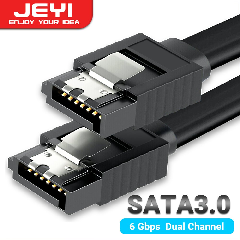 6a0332e59441f6d907868650c2221ea97c18138311cc3680302ae.jpg JEYI SATA Cable III 6Gbps Straight Bend HDD SDD Data Cable 40cm with Locking Latch for SATA HDD SSD CD Driver CD Writer - Image 1