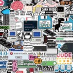 10/30/50pcs Funny Programming Stickers Java Cloud Language Internet Decals DIY Skateboard Luggage Phone Waterproof Sticker Packs