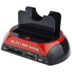2.5 "3.5" SATA With Card Reader USB 2.0 To IDE SATA Hard Drive OTB Clone Dock All In One Hard Drive Docking Station Double Bay