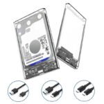 2.5 inch Hard Drive Enclosure USB 3.0/Type C to SATA III Clear External Hard Drive Case for 2.5 inch SATA SSD HDD Support UASP