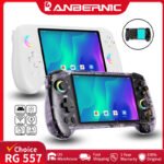 ANBERNIC RG557 Retro Handheld Game Console 5.48" AMOLED Screen Dimensity 8300 Android WIFI Video Gaming Player Streaming RG 557