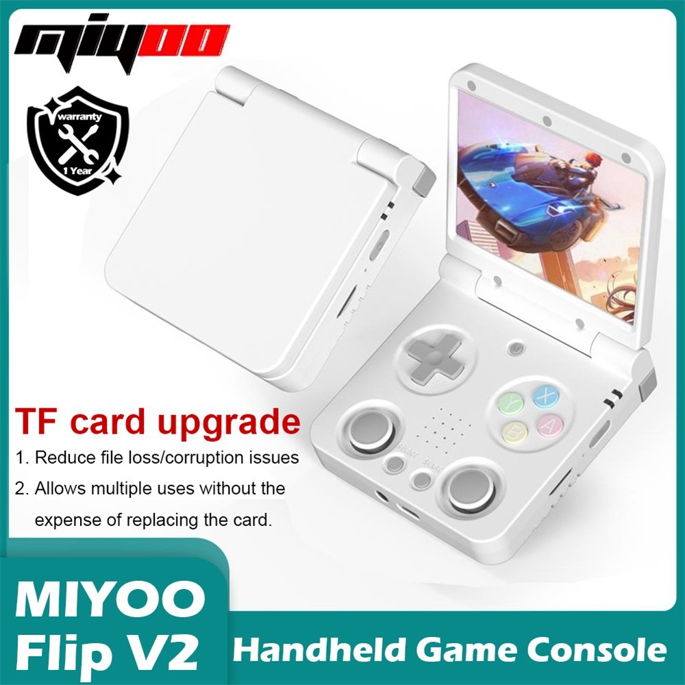 6a054efba99b8a88d63831832a888de651ec3f3c0812314c361a0.jpg MIYOO Flip V2 Handheld Game Players 3.5''IPS Screen Linux System Classic Portable Video Game Consoles Storage Bag Gamer Gift - Image 1