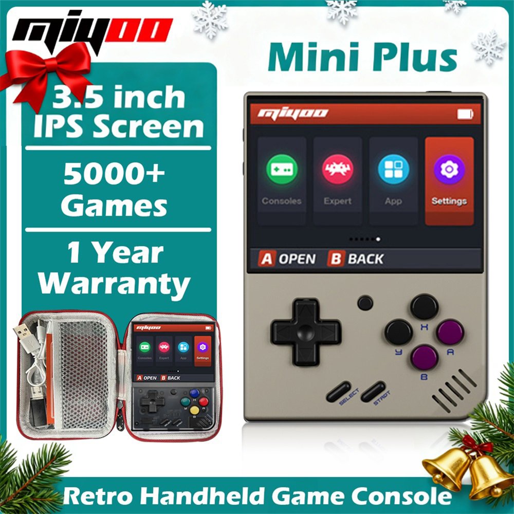 6a0550468c15731b87cd6c89567c179e7bfdb82d18a1f575819a3.jpg Miyoo Mini+ Classic Retro Handheld Game Console Players IPS Screen Portable Mini Plus Video Games Consoles Christmas Gift Pocket - Image 1