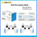 Reebolnic X10 Pro 128G 50000+Game Installed Retro Video Game Console 4K HD 50+Simulators Wireless X10 Pro Orange Game Stick