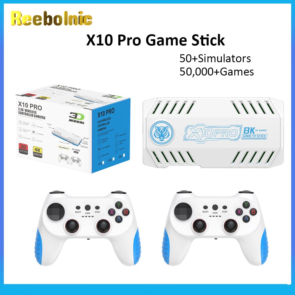 6a0554c5ea57fa80a3e5c0c9c99629bfaa67ef5c57fcfca4b1cfe.jpg Reebolnic X10 Pro 128G 50000+Game Installed Retro Video Game Console 4K HD 50+Simulators Wireless X10 Pro Orange Game Stick - Image 1