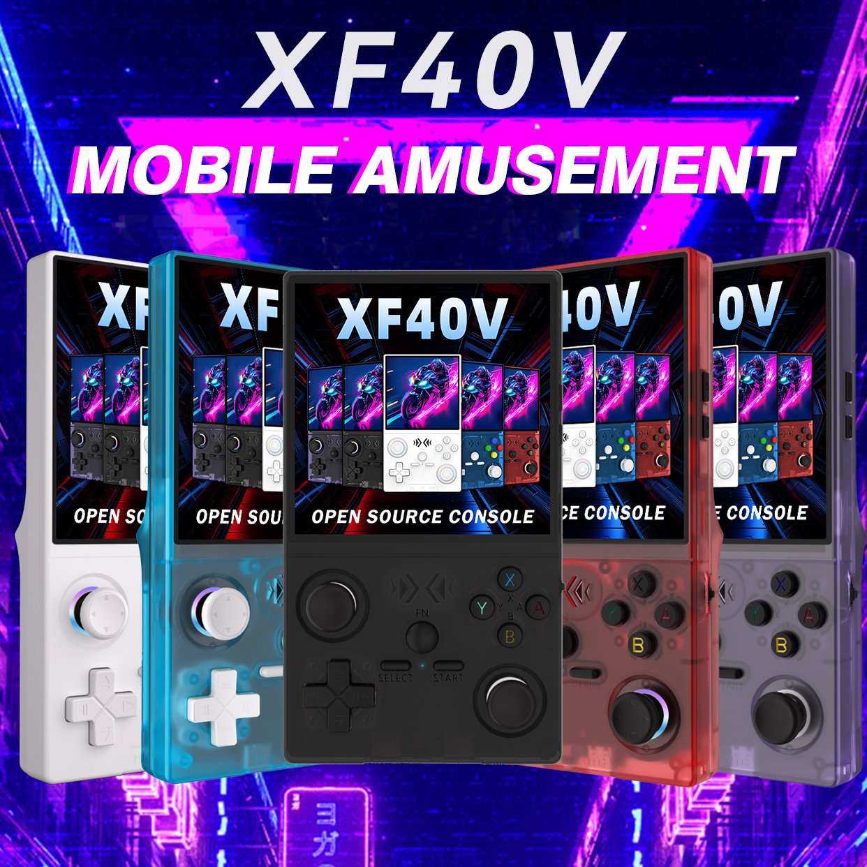 6a0556668bf95a8ac4458d13ba9568dcec351e70ef165148e9ff5.jpg Newest XF40V Retro Handheld Game Console Linux 4.0'' IPS Screen Supports WiFi Arcade Joystick Portable Pocket Video Games Player - Image 1