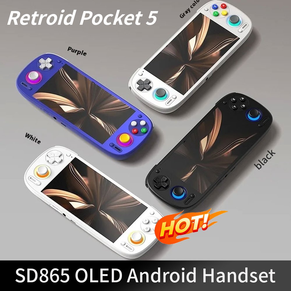 6a05570760d0303f1a25705f0e2c68ac822db013fdf17a64f901f.jpg Retroid Pocket 5 SD865 5.5 Inch Oled HD Screen Bluetooth 5.1 Android 5000mAh Battery Android Handheld Game Console - Image 1
