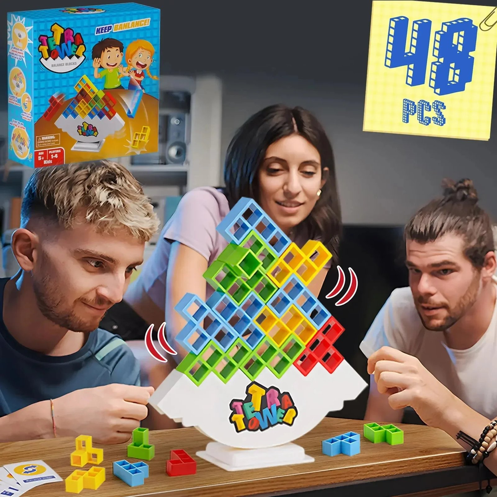 6a055a458fa37a0fdaf474d86291f2086cf84e5ec3cece9ada99e.jpg Puzzles Tetra Tower Fun Balance Stacking Building Blocks Board Game for Kids Adults Friends Team Dorm Family Game Night Partie - Image 1