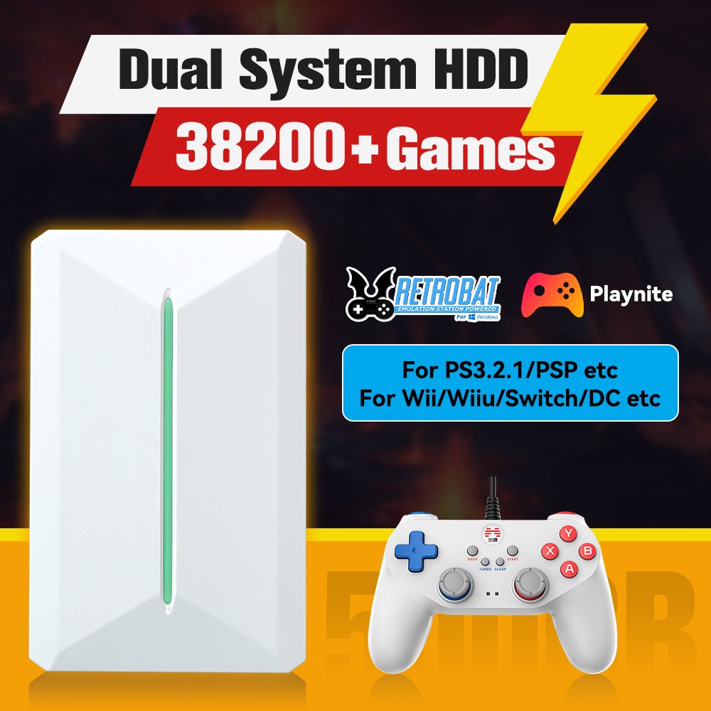 6a055cf897501ce11659763b4a49f809740d0111258fd6af1b11f.jpg Retrobat&Playnite System HDD Retro Game Console for PS3/PS2/WIIU/WII/Switch/MAME 50+Emulators 38293 Games&42 AAA PC Games for PC - Image 1