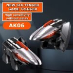 MEMO 6 Finger Mobile Phone ABS Game Trigger AK06 for PUBG Aim Shooting L1 R1 Alloy Key Button for IOS Android Gamepad Controller
