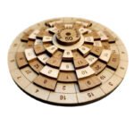 Turntable Wooden Number Puzzle Huarong Road IQ Brain Teaser Montessori Educational Toys Rompecabezas Niño Relogio Infantil
